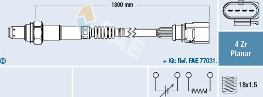 FAE 77900 - Sonda Lambda parts5.com