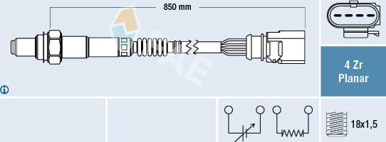 FAE 77464 - Αισθητήρας λάμδα parts5.com