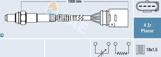 FAE 77404 - Αισθητήρας λάμδα parts5.com