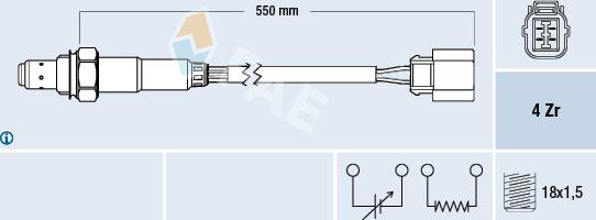 FAE 77473 - Αισθητήρας λάμδα parts5.com