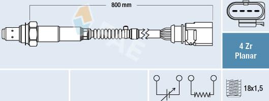 FAE 77697 - Lambda Sensor parts5.com