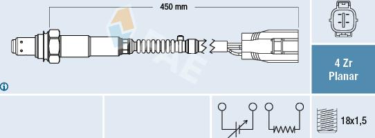 FAE 77644 - Ламбда-сонда parts5.com