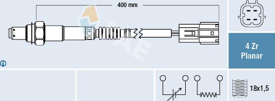 FAE 77392 - Αισθητήρας λάμδα parts5.com