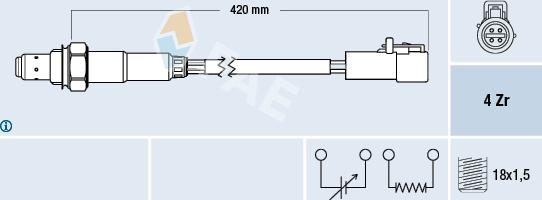 FAE 77305 - Lambdatunnistin parts5.com