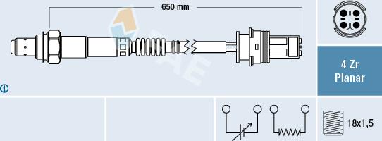 FAE 77249 - Sonda Lambda parts5.com