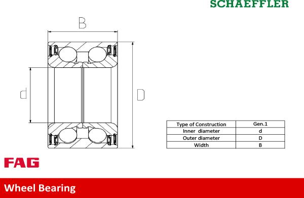 FAG 713 6100 20 - Set rulment roata parts5.com