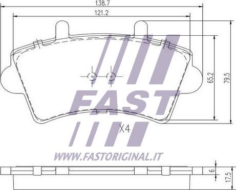 Fast FT29540 - Bremsbelagsatz, Scheibenbremse parts5.com