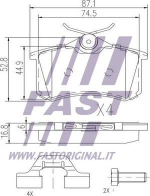 Fast FT29520 - Fren balata seti, diskli fren parts5.com