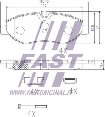 Fast FT29135 - Kit de plaquettes de frein, frein à disque parts5.com