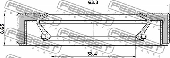 Febest 95GAS-40630909C - Pierścień uszczelniający, wał napędowy parts5.com