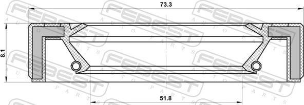 Febest 95GAY-53730808C - Uszczelniacz wałka, wałek główny mech. skrzyni biegów parts5.com