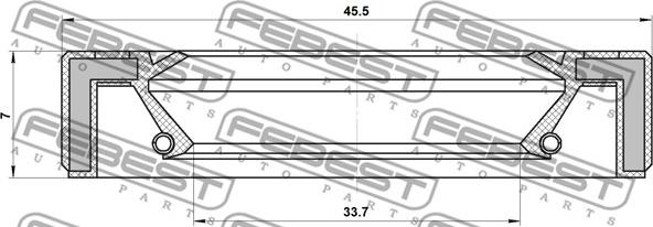 Febest 95GAY-35450707C - Szimering, hajtótengely parts5.com