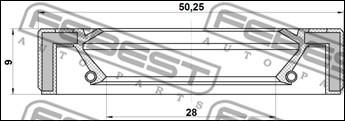 Febest 95GAY-30500909L - Yağ keçesi, tahrik mili parts5.com