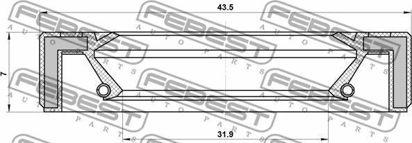 Febest 95GAY-33430707C - Уплотнительное кольцо вала, приводной вал parts5.com