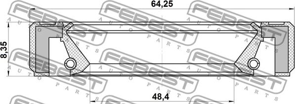 Febest 95GBY-50640808R - Těsnicí kroužek hřídele, kloubová hřídel parts5.com