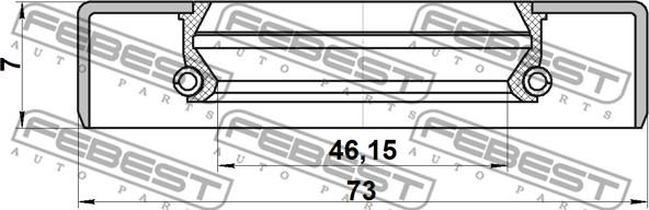 Febest 95GDY-48730707X - Pierścień uszczelniający, piasta koła parts5.com