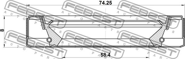 Febest 95GEY-60740808C - Yağ keçesi, Diferansiyel parts5.com