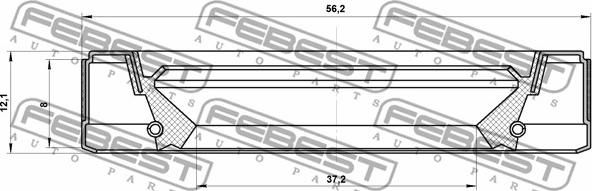 Febest 95GEY-39560812C - Seal, drive shaft parts5.com