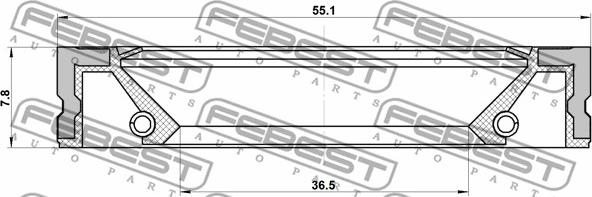 Febest 95GFZ-38550808R - Seal, oil pump parts5.com