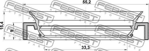 Febest 95HAY-35550915C - Simering, ax cardanic parts5.com