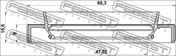 Febest 95HBY-49680915L - Семеринг, задвижващ вал parts5.com