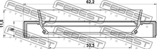 Febest 95HBY-35620812R - Yağ keçesi, tahrik mili parts5.com