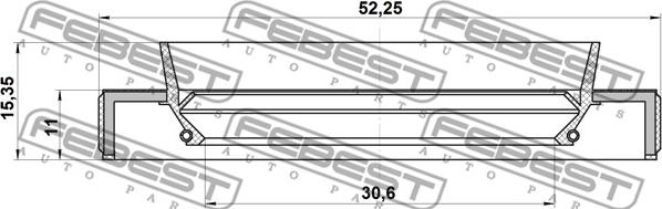 Febest 95HBY-32521115X - Bague d'étanchéité, arbre de transmission parts5.com