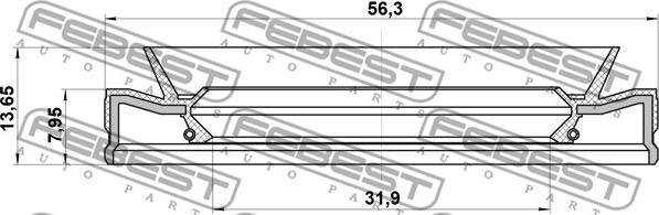 Febest 95HEY-33560814C - Семеринг, автоматична трансмисия parts5.com