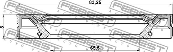 Febest 95IEY-67830808C - Retén, árbol de transmisión parts5.com