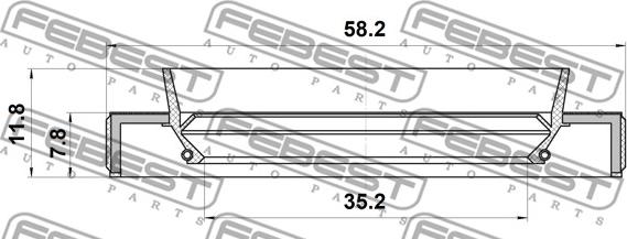 Febest 95JBY-36580812X - Pierścień uszczelniający, piasta koła parts5.com