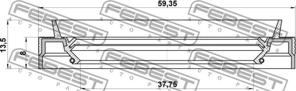 Febest 95JES-39590913X - Radialna oljna tesnilka za gred, pogonska gred parts5.com