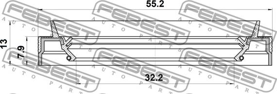 Febest 95JEY-34550813R - Семеринг, задвижващ вал parts5.com