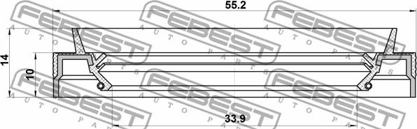 Febest 95JEY-35551014C - Szimering, hajtótengely parts5.com