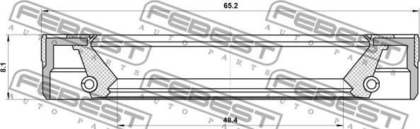 Febest 95LEY-50650808C - Uszczelniacz wałka, wałek główny mech. skrzyni biegów parts5.com