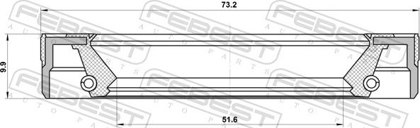 Febest 95LEY-53731010UM - Těsnicí kroužek, náboj kola parts5.com