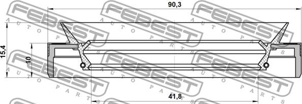 Febest 95MEY-43901015C - Pierścień uszczelniający, wał napędowy parts5.com