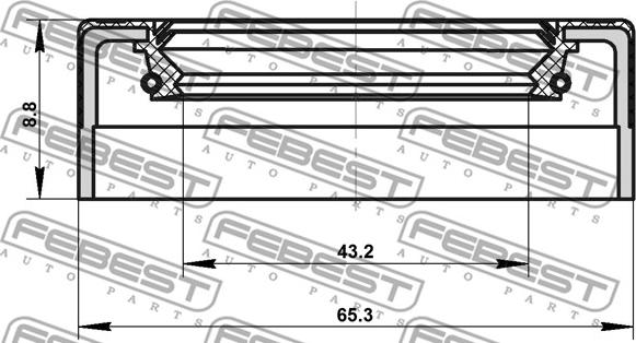 Febest 95NES-45650909C - Võlli rõngastihend, manuaalk.kasti peavõll parts5.com