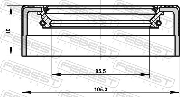 Febest 95NEY-871051011X - Těsnicí kroužek, náboj kola parts5.com