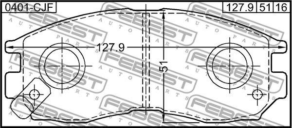 Febest 0401-CJF - Set placute frana,frana disc parts5.com