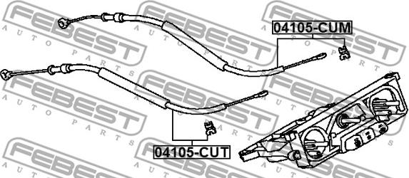 Febest 04105-CUT - Cablu, clapeta reglare incalzire parts5.com