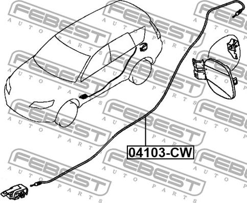 Febest 04103-CW - Bovden, capac rezervor parts5.com