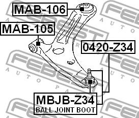 Febest 0420-Z34 - Articulatie sarcina / ghidare parts5.com