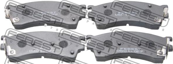 Febest 0501-GFF - Brake Pad Set, disc brake parts5.com