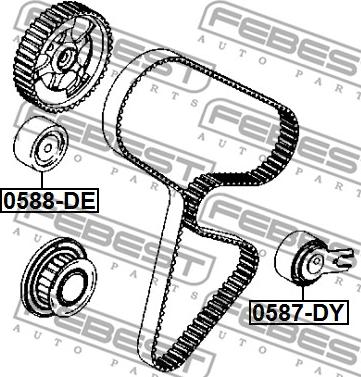 Febest 0588-DE - Umlenk / Führungsrolle, Zahnriemen parts5.com