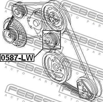 Febest 0587-LW - Polea inversión / guía, correa poli V parts5.com