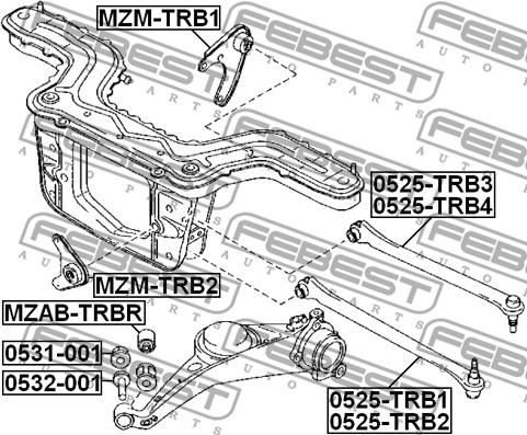 Febest MZM-TRB2 - Vlezajanje, diferencial parts5.com