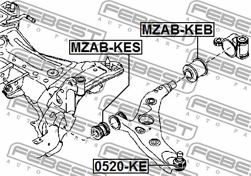 Febest MZAB-KEB - Uložení, řídicí mechanismus parts5.com