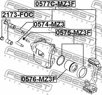 Febest 0575-MZ3F - Juego de reparación, pinza de freno parts5.com