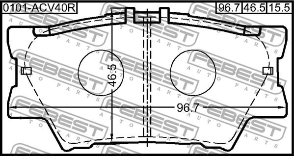 Febest 0101-ACV40R - Комплект спирачно феродо, дискови спирачки parts5.com