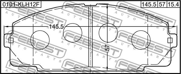 Febest 0101-KLH12F - Sada brzdových destiček, kotoučová brzda parts5.com